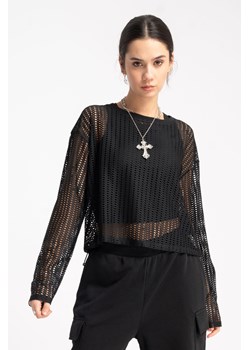 Czarna bluzka z siateczki z crop topem, Rozmiar - 140, Kolor - Czarny ze sklepu REPORTER w kategorii Bluzki dziewczęce - zdjęcie 189107744