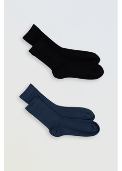 Granatowo-czarny zestaw skarpet gładki 2-PAK, Rozmiar -  34, Kolor - Multikolor ze sklepu REPORTER w kategorii Skarpetki dziecięce - zdjęcie 189108020