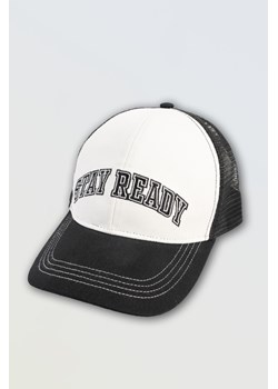 Biało-czarna czapka z daszkiem z haftem z przodu, Rozmiar -  r1, Kolor - Multikolor ze sklepu REPORTER w kategorii Czapki dziecięce - zdjęcie 189108232