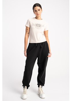 Czarne spodnie dresowe OVERSIZE bez nadruków, Rozmiar - 140, Kolor - Czarny ze sklepu REPORTER w kategorii Spodnie dziewczęce - zdjęcie 189108240