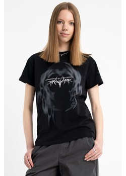 Czarny t-shirt COMFORT z autorską grafiką z przodu, Rozmiar - 140, Kolor - Czarny ze sklepu REPORTER w kategorii Bluzki dziewczęce - zdjęcie 189108860