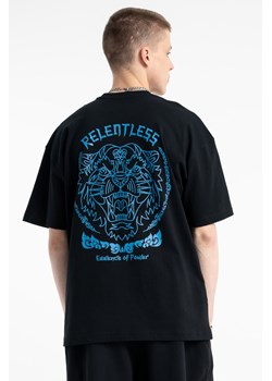 Czarny t-shirt OVERSIZE z autorską grafiką z tyłu, Rozmiar - 170, Kolor - Czarny ze sklepu REPORTER w kategorii T-shirty chłopięce - zdjęcie 189108882