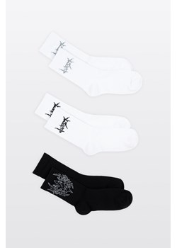 Biało-czarny zestaw skarpet z haftem 3-PAK, Rozmiar -  40, Kolor - Multikolor ze sklepu REPORTER w kategorii Skarpetki dziecięce - zdjęcie 189109702