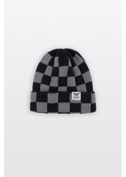 Czarno-szara czapka zimowa w kratę, Rozmiar -  r2, Kolor - Czarny ze sklepu REPORTER w kategorii Czapki dziecięce - zdjęcie 189109962