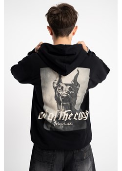 Czarna bluza REGULAR z kapturem z autorską grafiką z tyłu, Rozmiar - 146, Kolor - Czarny ze sklepu REPORTER w kategorii Bluzy chłopięce - zdjęcie 189110101