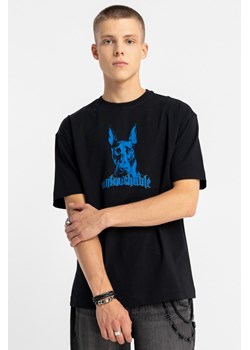 Czarny t-shirt LOOSE z autorską grafiką z przodu, Rozmiar - 164, Kolor - Czarny ze sklepu REPORTER w kategorii T-shirty chłopięce - zdjęcie 189110241