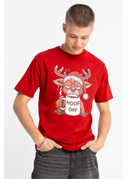Czerwony t-shirt REGULAR z autorską świąteczną grafiką z przodu, Rozmiar - 140, Kolor - Czerwony ze sklepu REPORTER w kategorii T-shirty chłopięce - zdjęcie 189110351