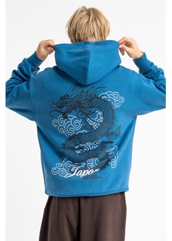 Niebieska bluza REGULAR z autorską grafiką z tyłu, Rozmiar - 140, Kolor - Niebieski ze sklepu REPORTER w kategorii Bluzy chłopięce - zdjęcie 189110552