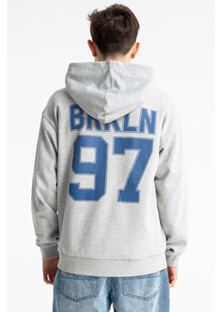 Szara bluza REGULAR z kapturem z autorską grafiką z tyłu, Rozmiar - 140, Kolor - Szary ze sklepu REPORTER w kategorii Bluzy chłopięce - zdjęcie 189110971