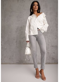 Szare Jeansy o Kroju Regular z Bawełnianego Denimu Timasta ze sklepu renee.pl w kategorii Jeansy damskie - zdjęcie 189111663