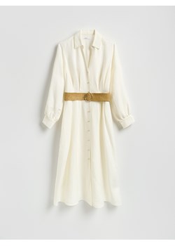 Reserved - Sukienka z lnem - biały ze sklepu Reserved w kategorii Sukienki - zdjęcie 189111864