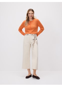 Reserved - Jeansy culotte z chustką - kremowy ze sklepu Reserved w kategorii Jeansy damskie - zdjęcie 189112150