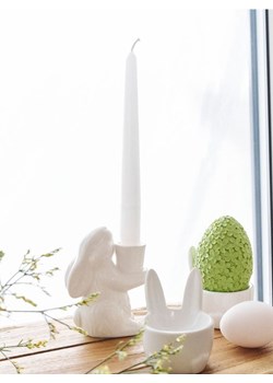 Sinsay - Wielkanocny świecznik ceramiczny z motywem zająca - biały ze sklepu Sinsay w kategorii Świeczniki - zdjęcie 189113254