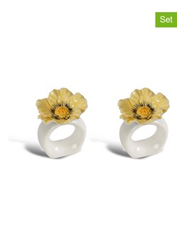 Byon Serwetniki (2 szt.) "Poppy" w kolorze biało-żółtym - wys. 6 x Ø 5 cm ze sklepu Limango Polska w kategorii Naczynia - zdjęcie 189117313