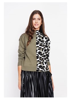 ASSUILI Sweter w kolorze czarno-oliwkowo-białym ze sklepu Limango Polska w kategorii Swetry damskie - zdjęcie 189117523
