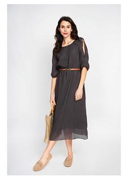 ASSUILI Lniana sukienka w kolorze czarnym ze sklepu Limango Polska w kategorii Sukienki - zdjęcie 189117713