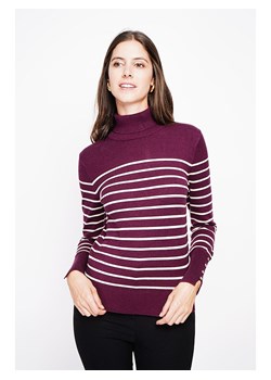 ASSUILI Golf w kolorze fioletowo-białym ze sklepu Limango Polska w kategorii Swetry damskie - zdjęcie 189118344