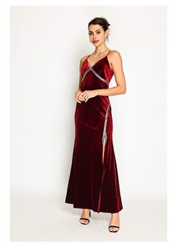 ASSUILI Aksamitna sukienka w kolorze bordowym ze sklepu Limango Polska w kategorii Sukienki - zdjęcie 189118751