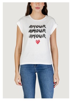 Morgan T-Shirt 261-DOUR Biały Regular Fit ze sklepu MODIVO w kategorii Bluzki damskie - zdjęcie 189120623