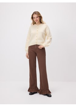 Reserved - Jeansy wide leg z falbankami - dark grey jeans ze sklepu Reserved w kategorii Jeansy damskie - zdjęcie 189121191