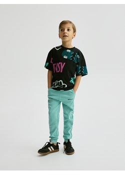 Reserved - Bawełniany t-shirt z nadrukiem - czarny ze sklepu Reserved w kategorii T-shirty chłopięce - zdjęcie 189121270