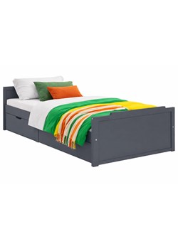 Szare pojedyncze łóżko z szufladami sosnowe 90x200 H3-L08 ze sklepu Edinos.pl w kategorii Łóżka i materace - zdjęcie 189123260