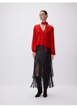 Reserved - Spódnica z frędzlami - ciemnobrązowy ze sklepu Reserved w kategorii Spódnice - zdjęcie 189124601