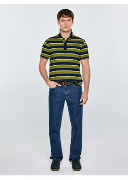 Koszulka męska polo w paski granatowo-zielona Seulis 301 ze sklepu Big Star w kategorii T-shirty męskie - zdjęcie 189128022