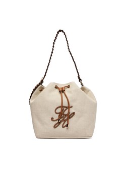 Torebka Tommy Hilfiger Th Elev Summer Bucket Canvas AW0AW18631 Beżowy ze sklepu eobuwie.pl w kategorii Torebki worki - zdjęcie 189129070