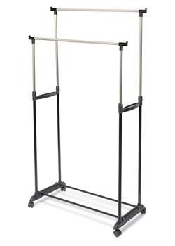 Compactor Wieszak "Zeph" w kolorze srebrno-czarnym na ubrania - 78 x 42 x 165 cm ze sklepu Limango Polska w kategorii Szafy - zdjęcie 189130273