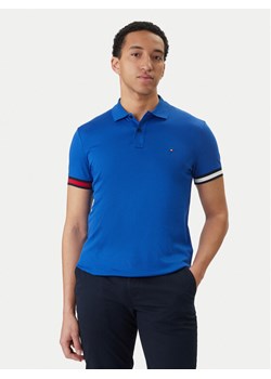 Tommy Hilfiger Polo MW0MW42743 Niebieski Slim Fit ze sklepu MODIVO w kategorii T-shirty męskie - zdjęcie 189130391