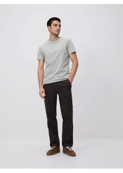 Reserved - T-shirt slim z bawełną merceryzowaną - jasnozielony ze sklepu Reserved w kategorii T-shirty męskie - zdjęcie 189131360