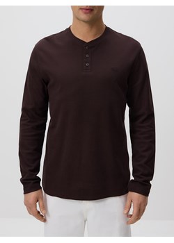 Reserved - Longsleeve slim fit - ciemnobrązowy ze sklepu Reserved w kategorii T-shirty męskie - zdjęcie 189131453