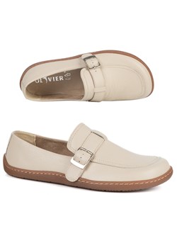 Damskie buty barefoot skórzane Olivier Anna klamerka beżowe ze sklepu butyolivier w kategorii Półbuty damskie - zdjęcie 189132732