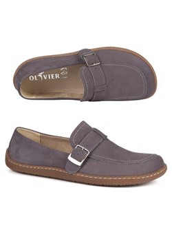 Damskie buty barefoot skórzane Olivier Anna klamerka szary nubuk ze sklepu butyolivier w kategorii Półbuty damskie - zdjęcie 189132740