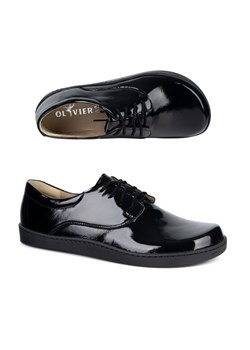 BAREFOOT Damskie minimalistyczne buty skórzane Pearl czarny lakier ze sklepu butyolivier w kategorii Półbuty damskie - zdjęcie 189132812