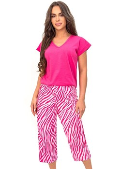 Piżama damska bawełniana w kolorze fuksji Zebra 3/4, Kolor fuksja, Rozmiar S, Donna ze sklepu Intymna w kategorii Piżamy damskie - zdjęcie 189134233
