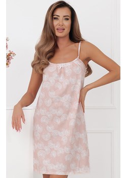 Koszula nocna na wąskich ramiączkach łososiowa Perla, Kolor łososiowy-wzór, Rozmiar S, Italian Fashion ze sklepu Intymna w kategorii Koszule nocne - zdjęcie 189134413