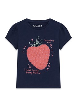 Guess T-Shirt K6GI07 K6YW4 Granatowy Regular Fit ze sklepu MODIVO w kategorii Bluzki dziewczęce - zdjęcie 189135724