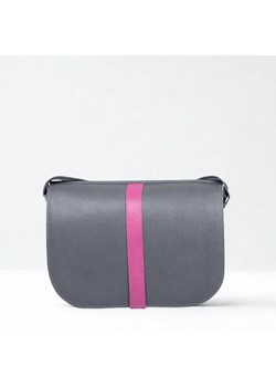 -torebka damska skórzana Emma na ramię popielato-różowa ze sklepu Słoń Torbalski w kategorii Listonoszki - zdjęcie 189136500