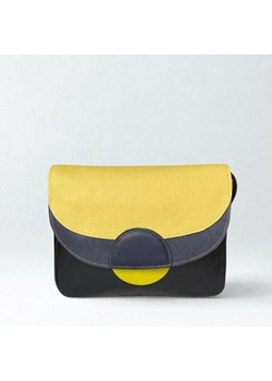 czarno żółta torebka skórzana na ramię Rainbow ze sklepu Słoń Torbalski w kategorii Listonoszki - zdjęcie 189136524