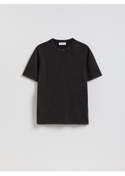 Reserved - Bawełniany sweter z krótkim rękawem - czarny ze sklepu Reserved w kategorii Swetry męskie - zdjęcie 189137074