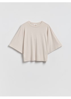 Reserved - T-shirt kimono z wiskozą - beżowy ze sklepu Reserved w kategorii Bluzki damskie - zdjęcie 189138582