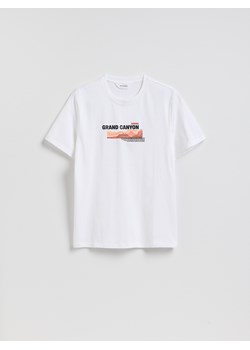 Reserved - T-shirt regular z nadrukiem - biały ze sklepu Reserved w kategorii T-shirty męskie - zdjęcie 189138614