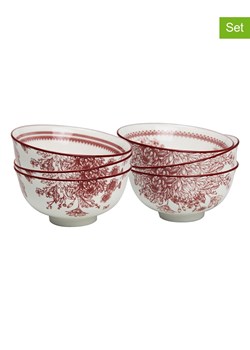 Ard'time Miski (6 szt.) "Louise" w kolorze biało-czerwonym - wys. 7 x Ø 15 cm ze sklepu Limango Polska w kategorii Naczynia - zdjęcie 189140511