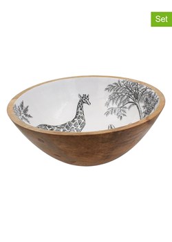 Ard'time 3-częściowy zestaw "Savana" w kolorze biało-jasnobrązowo-czarnym ze sklepu Limango Polska w kategorii Misy i tace dekoracyjne - zdjęcie 189140764