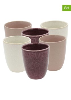 Ard'time Kubki (6 szt.) w kolorze kremowo-fioletowo-jasnoróżowym - wys. 8,5 x Ø 7 cm ze sklepu Limango Polska w kategorii Dzbanki i zaparzacze - zdjęcie 189140901