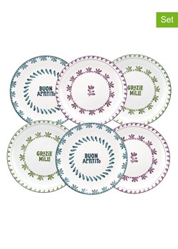 Ard'time Talerzyki deserowe (6 szt.) "Trattoria" w kolorze białym ze wzorem - Ø 20,5 cm ze sklepu Limango Polska w kategorii Naczynia - zdjęcie 189140953