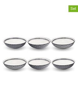 Ard'time Talerze głębokie (6 szt.) "Villa Les Pins" w kolorze czarno-białym - Ø 21 cm ze sklepu Limango Polska w kategorii Naczynia - zdjęcie 189140963