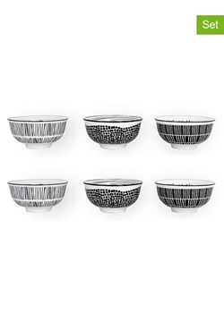 Ard'time Miski (6 szt.) "Yucatan" w kolorze biało-czarnym - Ø 11 cm ze sklepu Limango Polska w kategorii Naczynia - zdjęcie 189141022